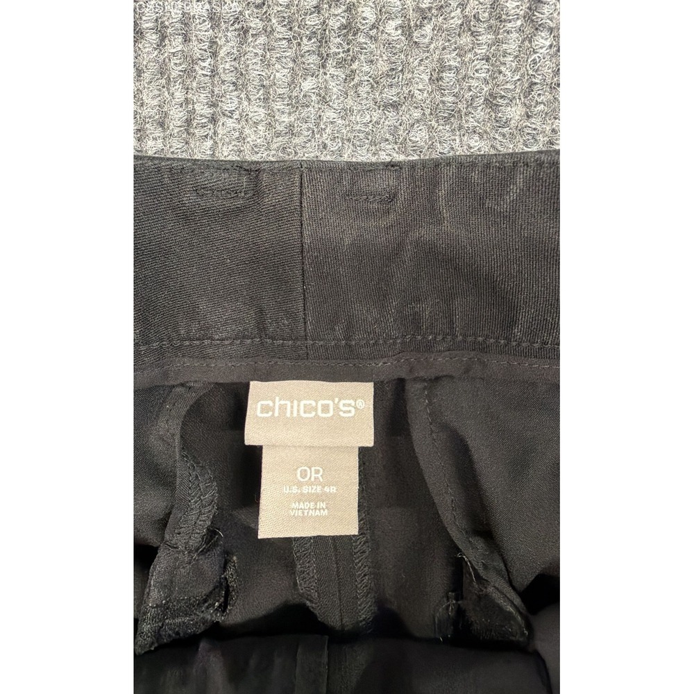 Chico's Black Women's Flat Front Dress Pants - Size 4R - Picture 5 of 10